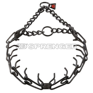 Coleira Correção Preta Em Inox 3.2mm