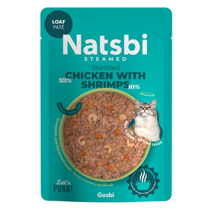 Natsbi Steamed Cat Sterilized Chicken Whit Shrimps 70gr
