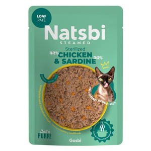 Natsbi Steamed Cat Sterilized Chicken&sardine 70gr